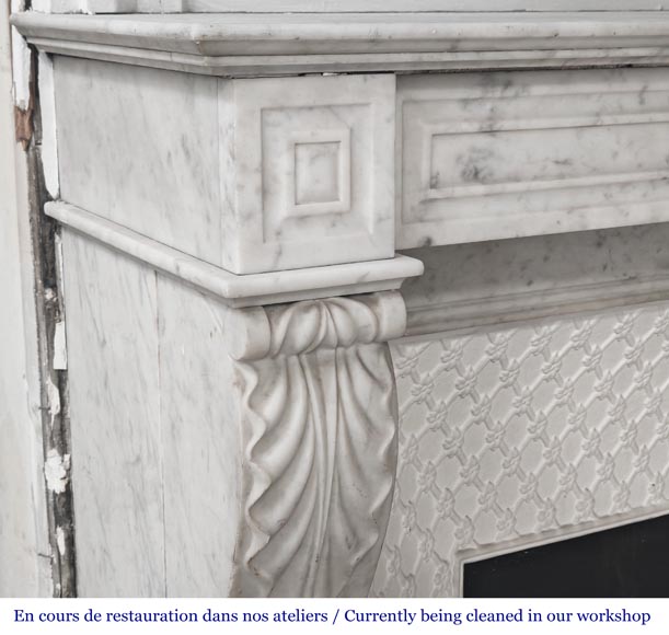 Napoleon III period Carrara marble fireplace-3