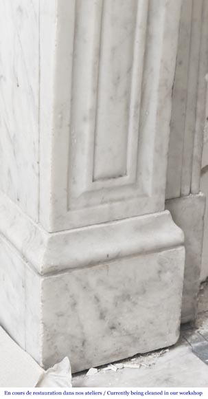 Napoleon III period Carrara marble fireplace-4