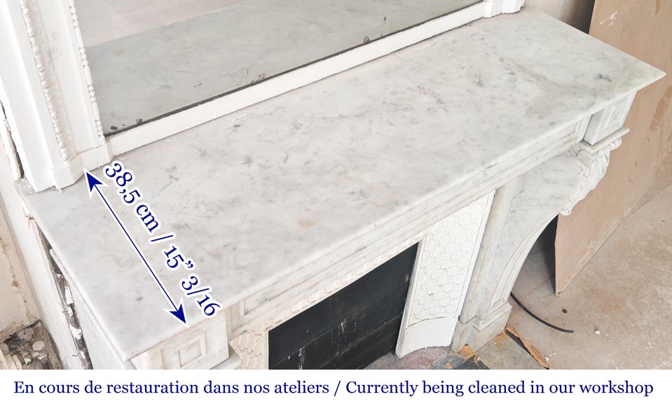 Napoleon III period Carrara marble fireplace-9