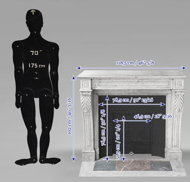 Napoleon III period Carrara marble fireplace-10