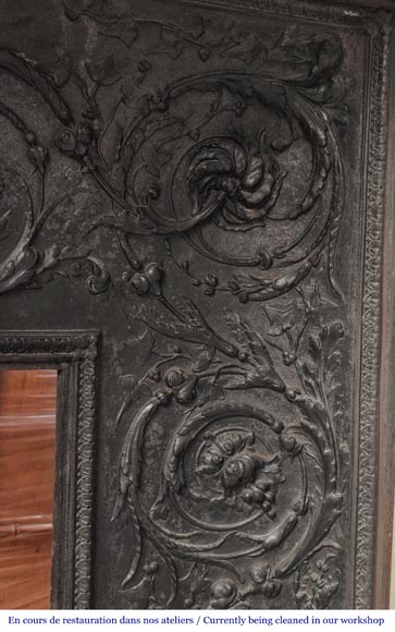 Louis XVI style Carrara marble fireplace with bead and rosette ornamentation Louis XVI style Carrara marble fireplace with bead and rosette ornamentation-16