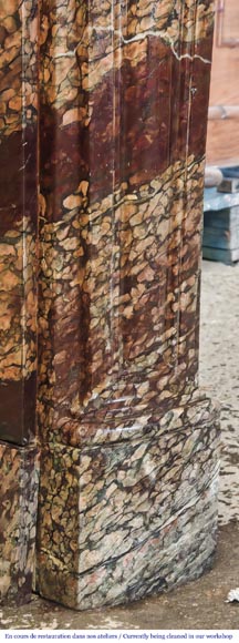 Louis XV style fireplace in Campan marble, decorated with a shell motif-5