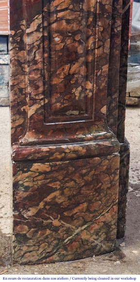 Louis XV style fireplace in Campan marble, decorated with a shell motif-7