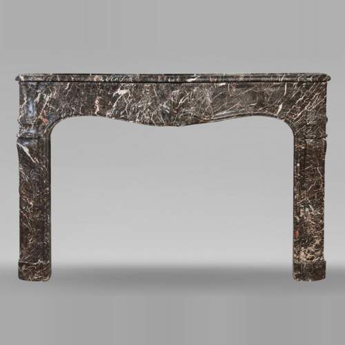 Period Louis XV fireplace in veined grey marble