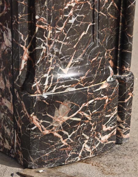 Period Louis XV fireplace in veined grey marble Period Louis XV fireplace in veined grey marble-5
