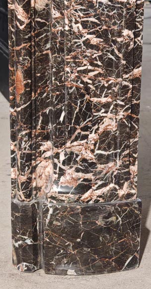 Period Louis XV fireplace in veined grey marble Period Louis XV fireplace in veined grey marble-8