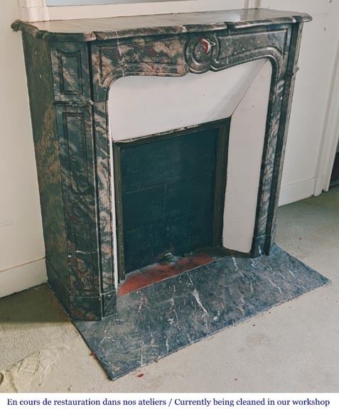 Louis XV style fireplace, Pompadour model, in Bois Jourdan marble Louis XV style fireplace, Pompadour model, in Bois Jourdan marble-2