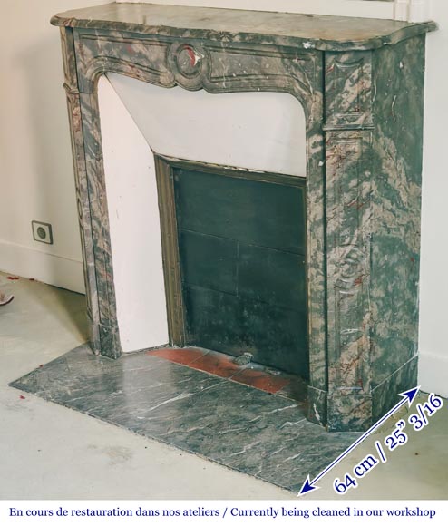 Louis XV style fireplace, Pompadour model, in Bois Jourdan marble Louis XV style fireplace, Pompadour model, in Bois Jourdan marble-5
