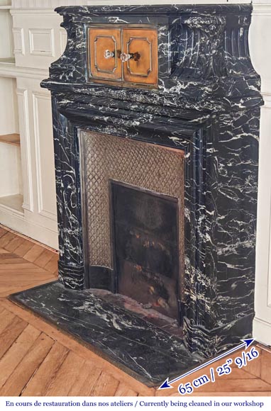 Louis XIV style fireplace in Black Marquina marble Louis XIV style fireplace in Black Marquina marble-8