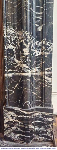 Louis XIV style fireplace in Black Marquina marble Louis XIV style fireplace in Black Marquina marble-10