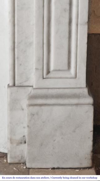 Napoleon III-style fireplace with corbel-like detailing, in Carrara marble Napoleon III-style fireplace with corbel-like detailing, in Carrara marble-6
