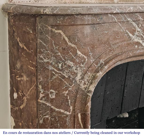 Regency-period fireplace in red marble from the North Regency-period fireplace in red marble from the North-3