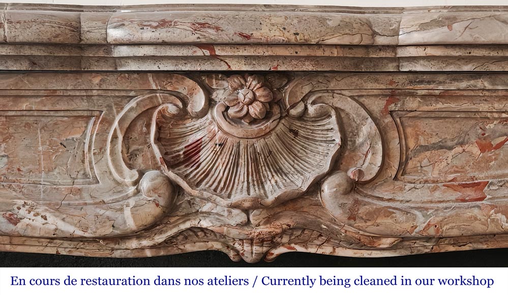 Louis XV-style fireplace in Sarrancolin marble-1