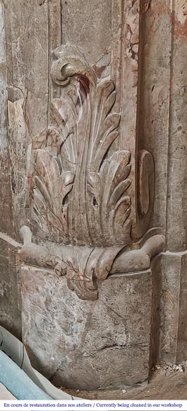 Louis XV-style fireplace in Sarrancolin marble-5