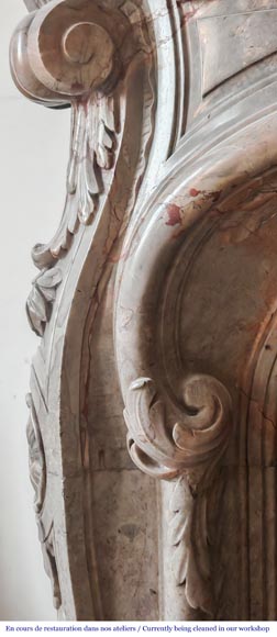 Louis XV-style fireplace in Sarrancolin marble-6