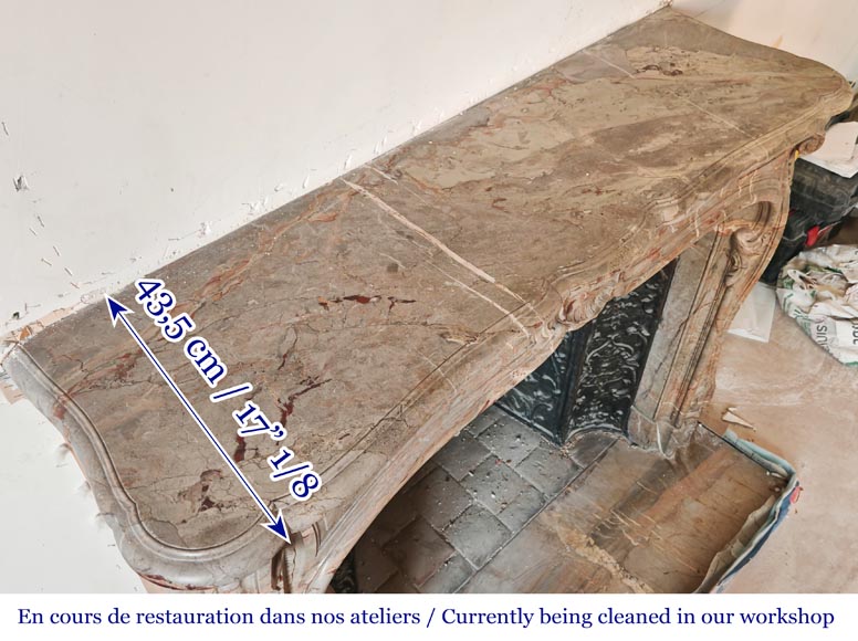 Louis XV-style fireplace in Sarrancolin marble-13