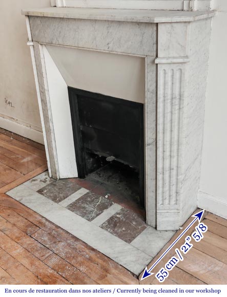 Louis XVI-style fireplace in Carrara marble Louis XVI-style fireplace in Carrara marble-4
