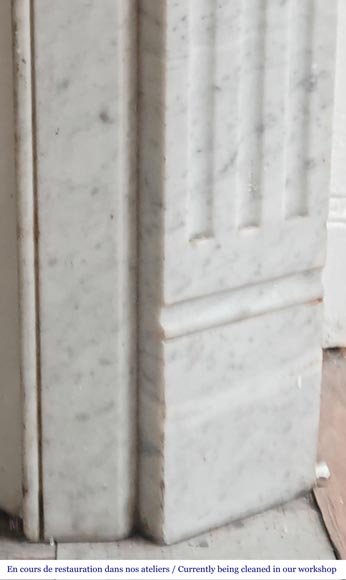 Louis XVI-style fireplace in Carrara marble Louis XVI-style fireplace in Carrara marble-6