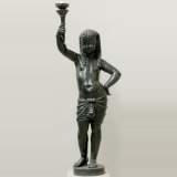 Cast iron Egytian girl torchere lamp