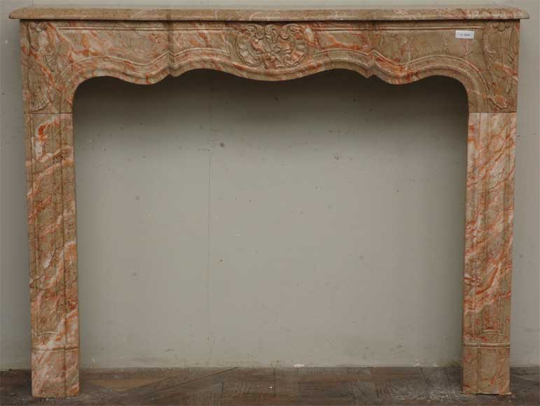 Louis XV style marble mantel-0