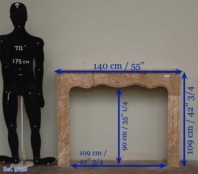 Louis XV style marble mantel-10